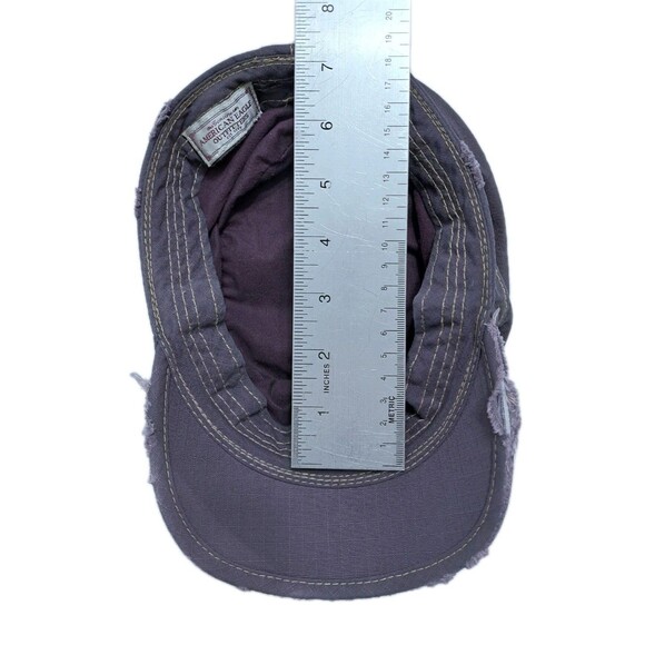 American Eagle Hat Military Style Cabbie Purple Violet Distressed Cap - Picture 9 of 9